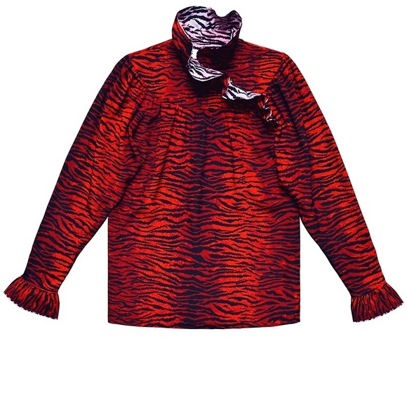 H&M by Kenzo Tiger Silk Blouse Size 6 - Picture 2 of 5